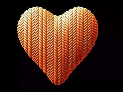 Knitted Heart Box Valentines Day gift 3D print model