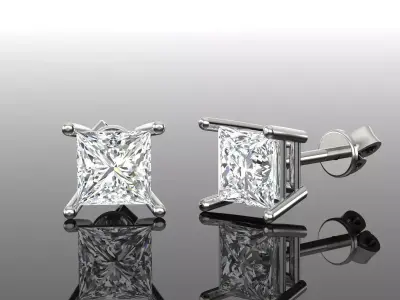 Women Diamond Earrings 3D print model
