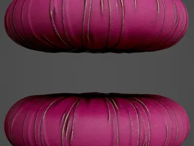 round pink pillow PBR 3D model