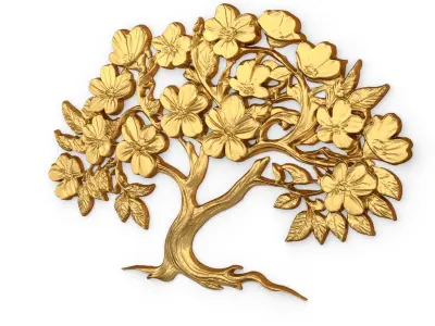 mural tree decor set ornament 03 3D model