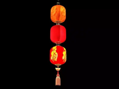 Chinese red  lantern 3D model purchase