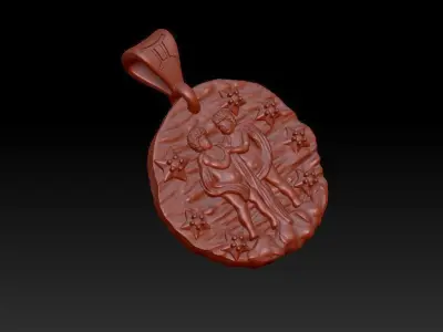 Horoscope Gemini pendant 3D print model