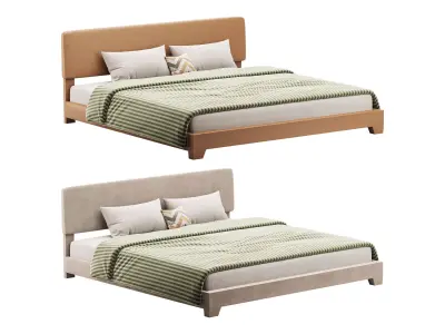 Einfach King Upholstered Platform Bed 3D model
