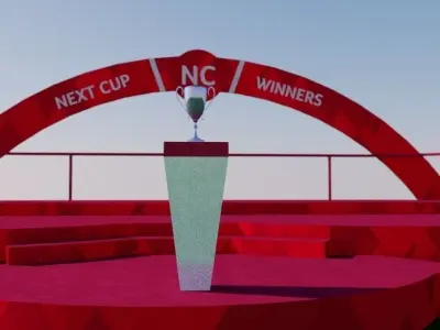 Winner sport podium Low-poly 3D model