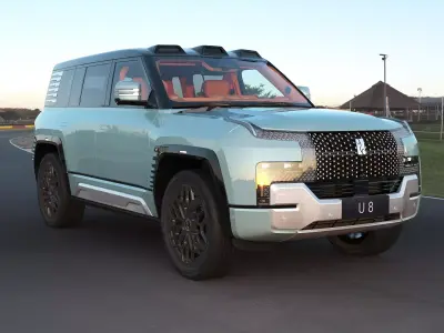 2025 BYD Yangwang U8 with lowpoly interior Low-poly 3D model