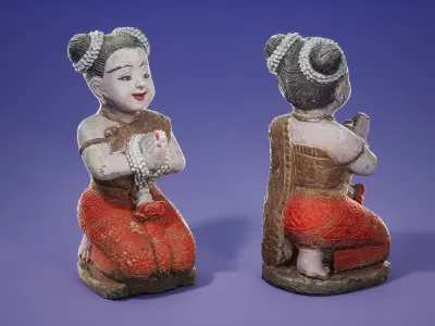 Statues Pack Low-poly 3D model