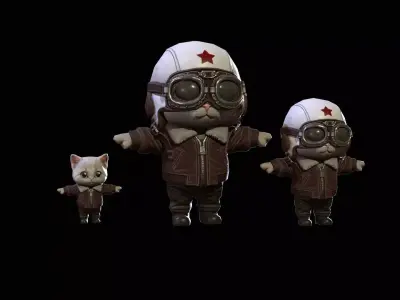 Cat3Pack2 Low-poly 3D model