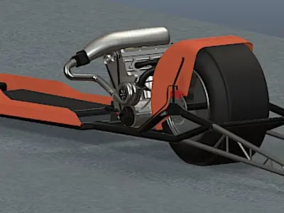 British Drag Bike - High Poly 3D model