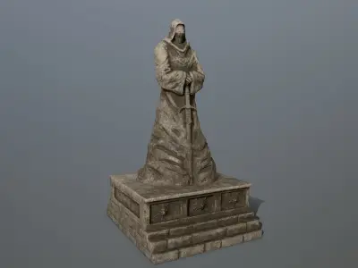old statue 4 Low-poly 3D model