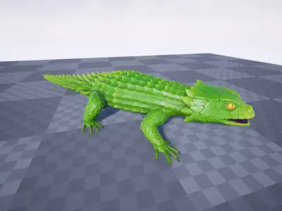 Leaf Armadillo lizard  Low-poly 3D model