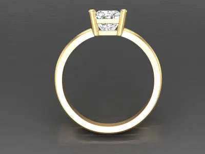 Solitaire Diamond Ring 6 3D print model