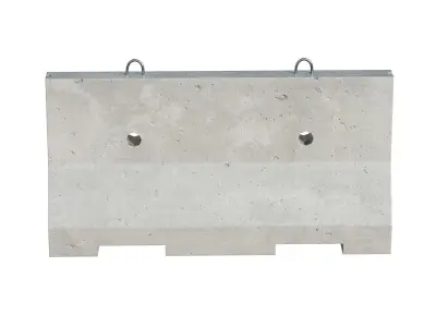 Concrete Barrier Low-poly 3D model 8