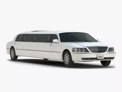 Generic Limousine White 3D model