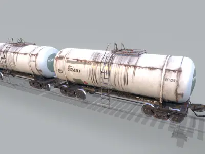 Railway Oil Tank Car vr2 Low-poly 3D model