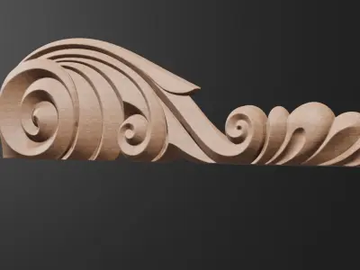 Flower Corner for Wood Carving 3D print model