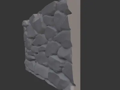 Ancient Stone Fortress Wall 3D model