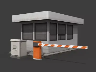 Security Booth Low-poly 3D model