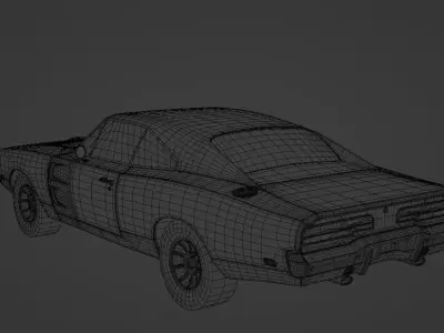 Dodge Charger General Lee Low-poly 3D model