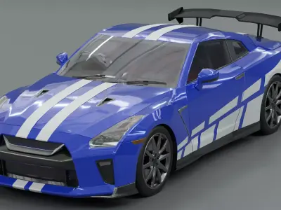 Nissan GT-R R35 Widebody Low-poly 3D model