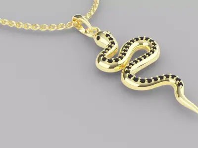 snake pendant 3D print model