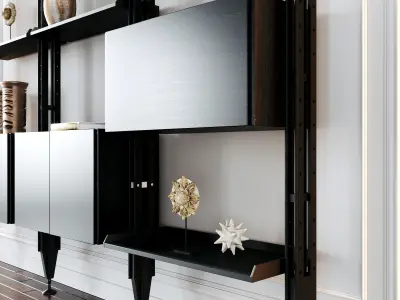 Black bookcase 3D model