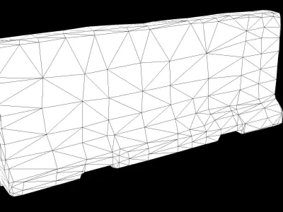 Large Concrete Barricade PBR Low-poly 3D model