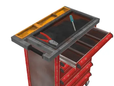 Tools Trolley Low-poly 3D model