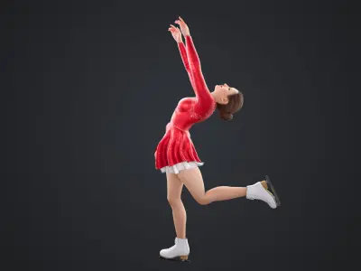 Figure Skater Low-poly 3D model