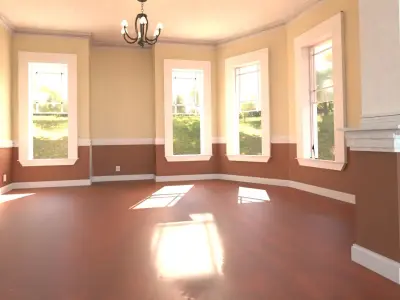 Staircase and Windows Room Interior  3D model