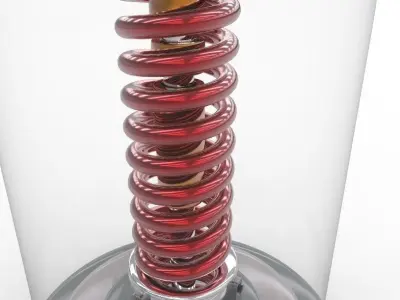 SUSPENSION glass dome with spring 3D model