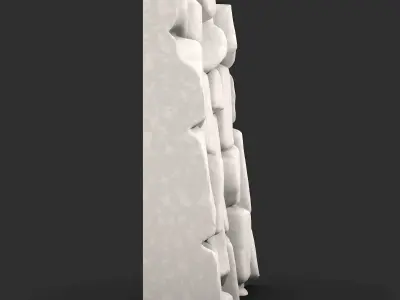 Natural Edge Stone Wall Detail 3D print model