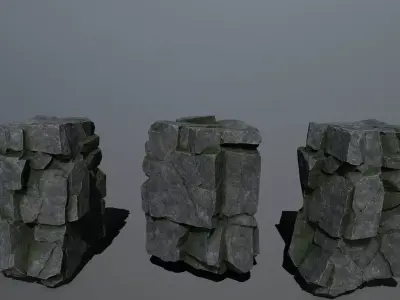 cliff rocks   Low-poly 3D model