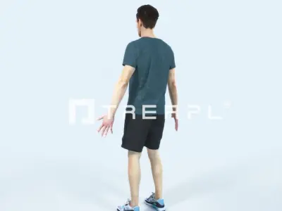 Virtue E Animated Rigged Sports Man Low-poly 3D model