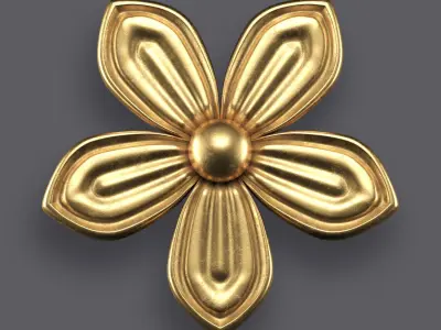 5 Ornamental Flowers Pack Vol-3 Quad Mesh 4K PBR Textures 3D model