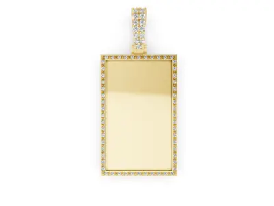Rectangular picture frame pendant 3D print model