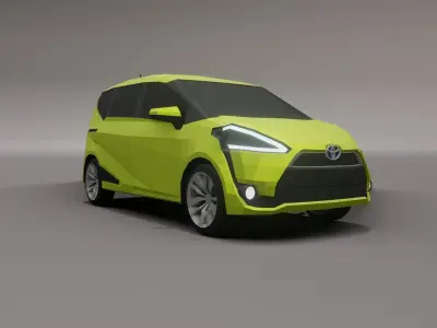 Toyota Sienta low poly 3D model Low-poly 3D model