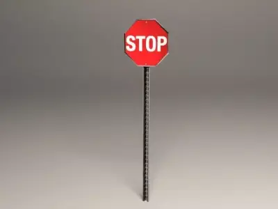 Stop Sign Free low-poly 3D model
