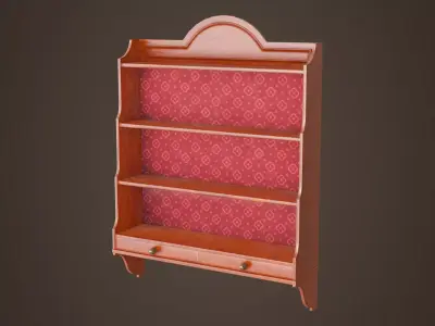 Vintage wall shelves Low-poly 3D model