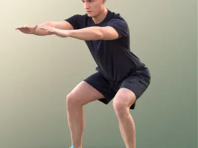 Dan 10484 - Fitness Man Low-poly 3D model