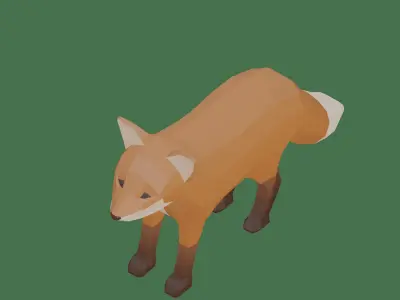 Low poly fox Low-poly 3D model buy