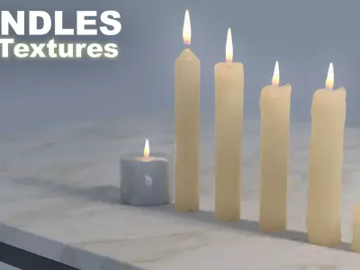 Candles Lowpoly textures Low-poly 3D model