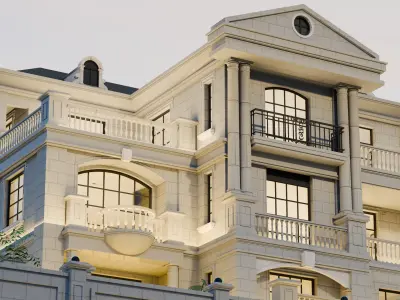 Luxury Classical Villa 3D Model Low-poly 3D model