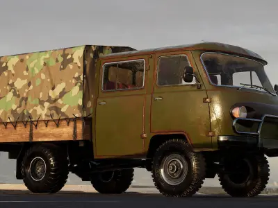 Pickup Car v2 - Unreal Engine Project Low-poly 3D model