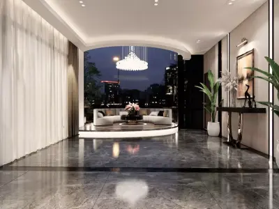 Luxury lobby for a villa 3D model