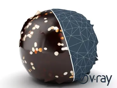 Brigadeiro Chocolate Truffle Ball model pack Low-poly 3D model