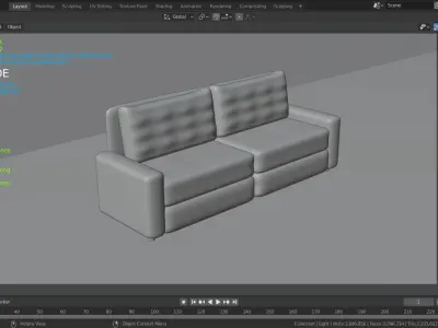 black friday leather sofa by cyberalex Free 3D model