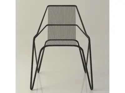 Lattice iron frame chair 3D model