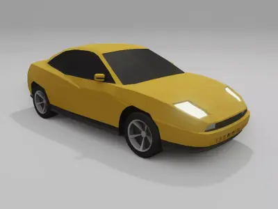 Fiat Coupe low poly 3D model Low-poly 3D model