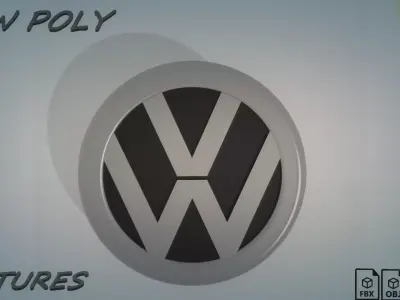 Volkswagen emblem Low-poly 3D model