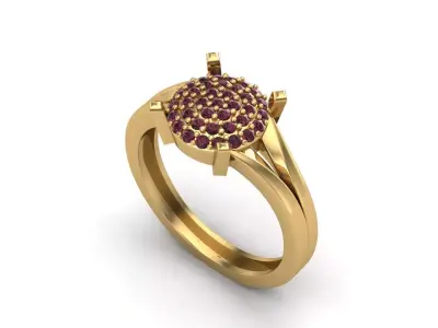 Womens Rings With Stone Ring Ready STL 3DM Models Rings women 3D print model 27